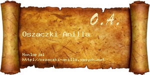 Oszaczki Anilla névjegykártya